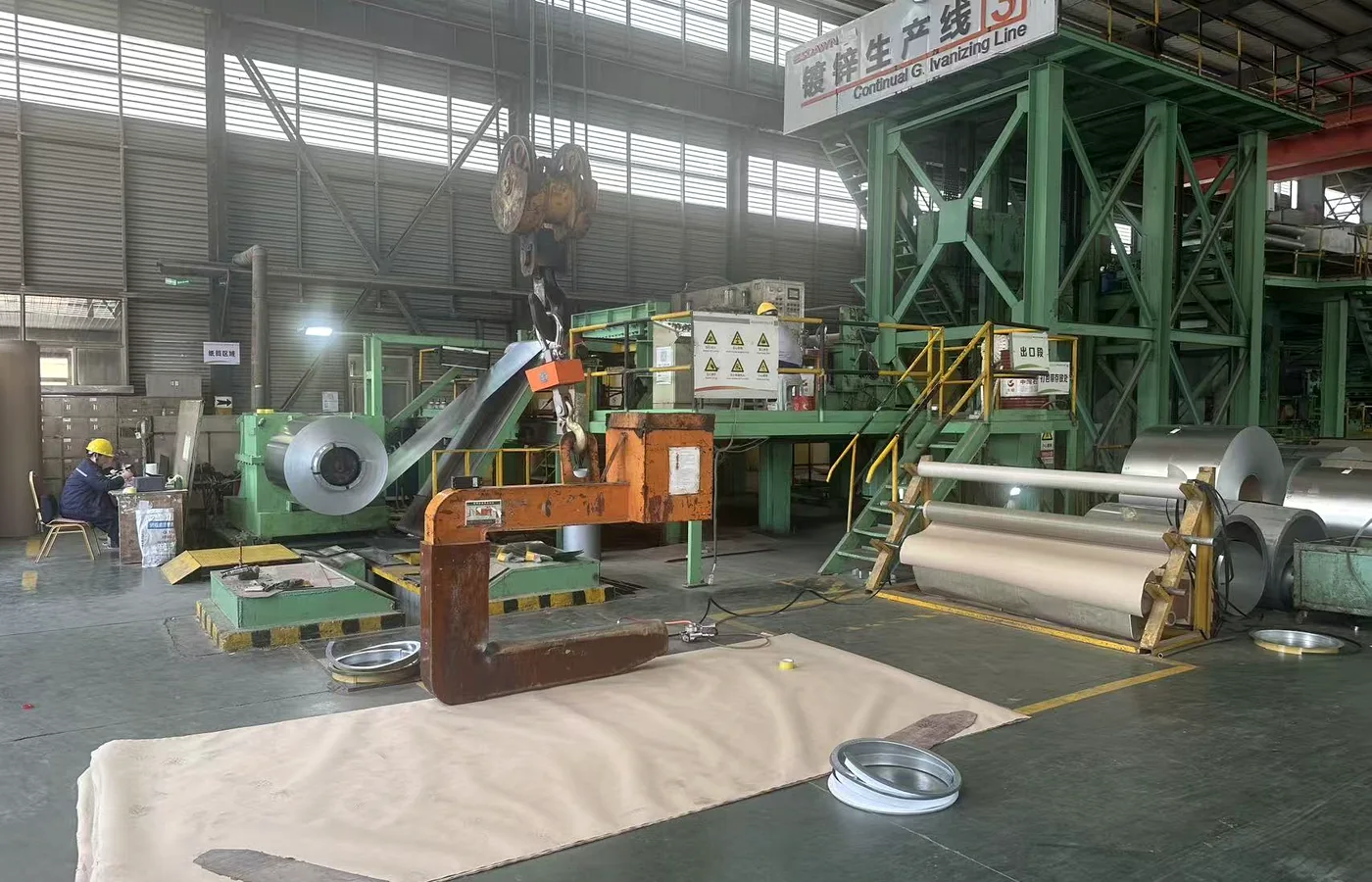 Continuous steel coil production line at a factory in Shandong