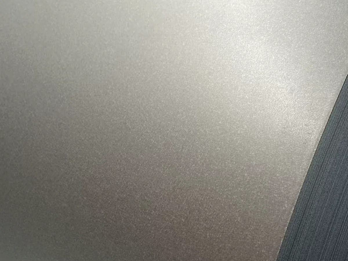 Fine textured powder coated metal surface finish